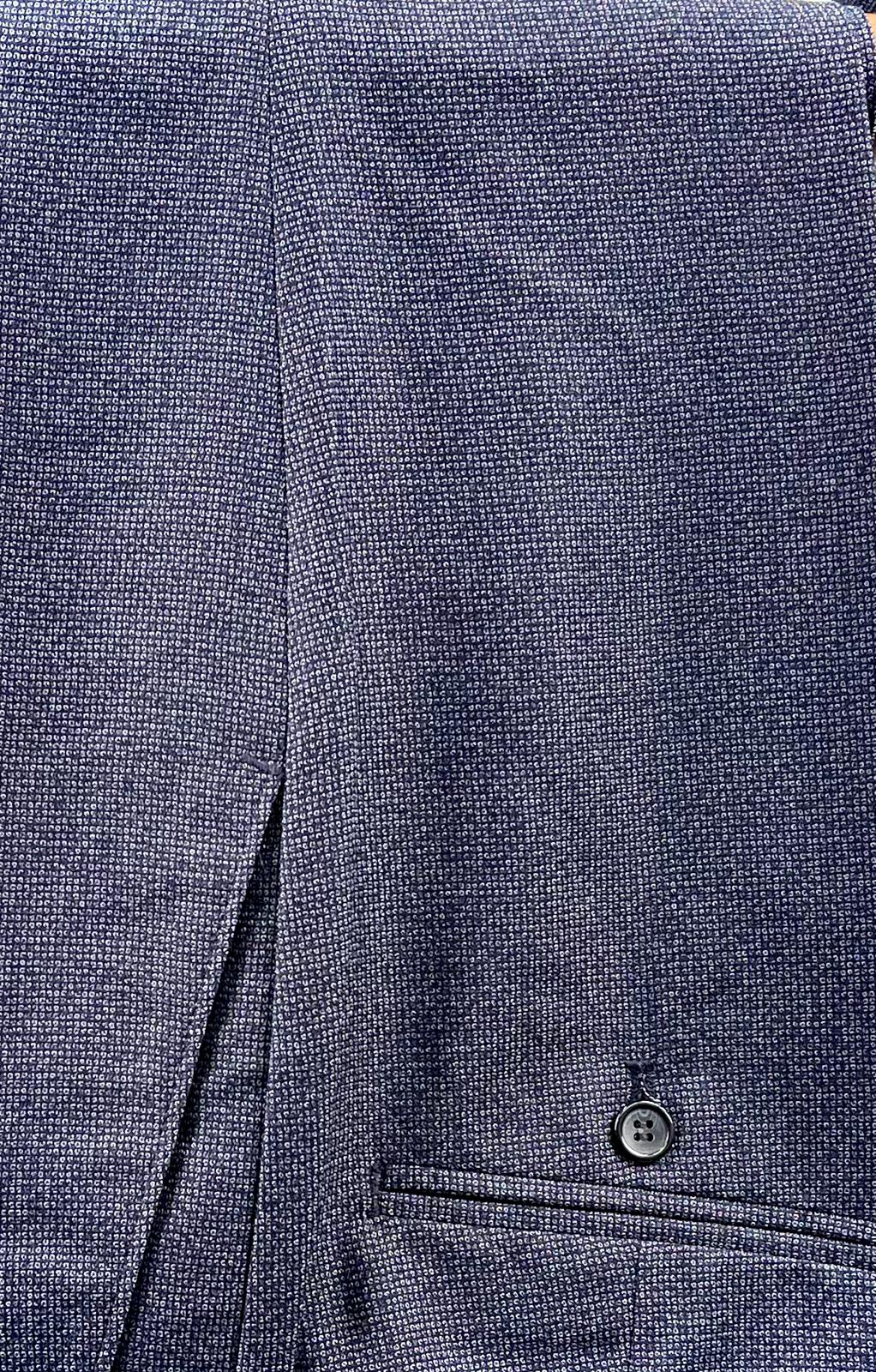 AC3245A6-韓款紫藍暗花直腳西褲